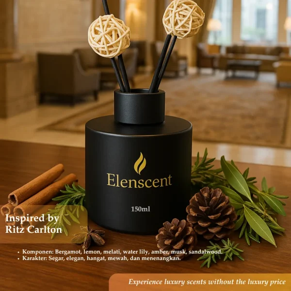 Elenscent Reed Diffuser Pengharum Ruangan Aromaterapi Hotel Toilet Kamar Tidur 150ml Aroma ala Eropa - Image 3