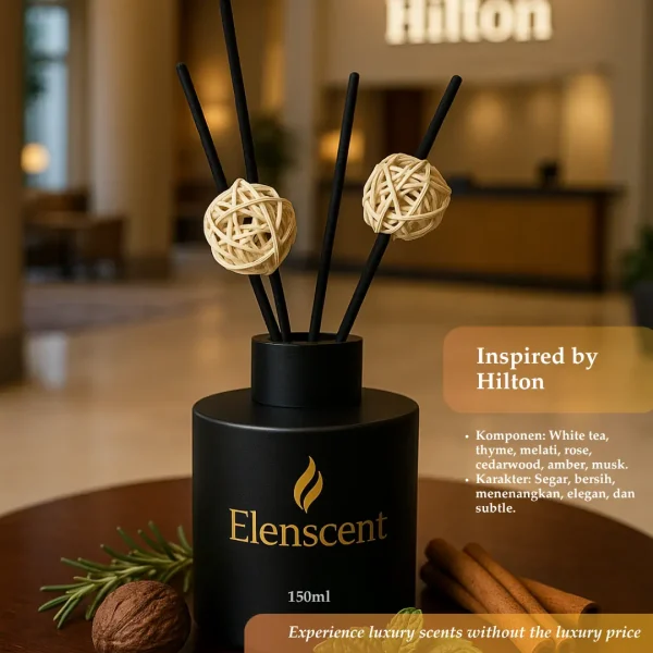 Elenscent Reed Diffuser Pengharum Ruangan Aromaterapi Hotel Toilet Kamar Tidur 150ml Aroma ala Eropa - Image 4