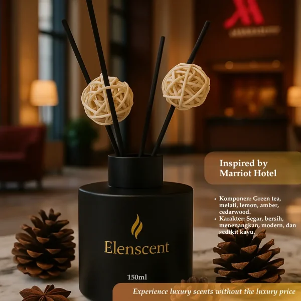 Elenscent Reed Diffuser Pengharum Ruangan Aromaterapi Hotel Toilet Kamar Tidur 150ml Aroma ala Eropa - Image 6