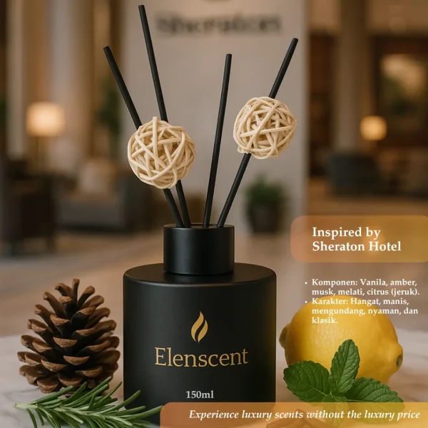 Elenscent Reed Diffuser Pengharum Ruangan Aromaterapi Hotel Toilet Kamar Tidur 150ml Aroma ala Eropa - Image 7