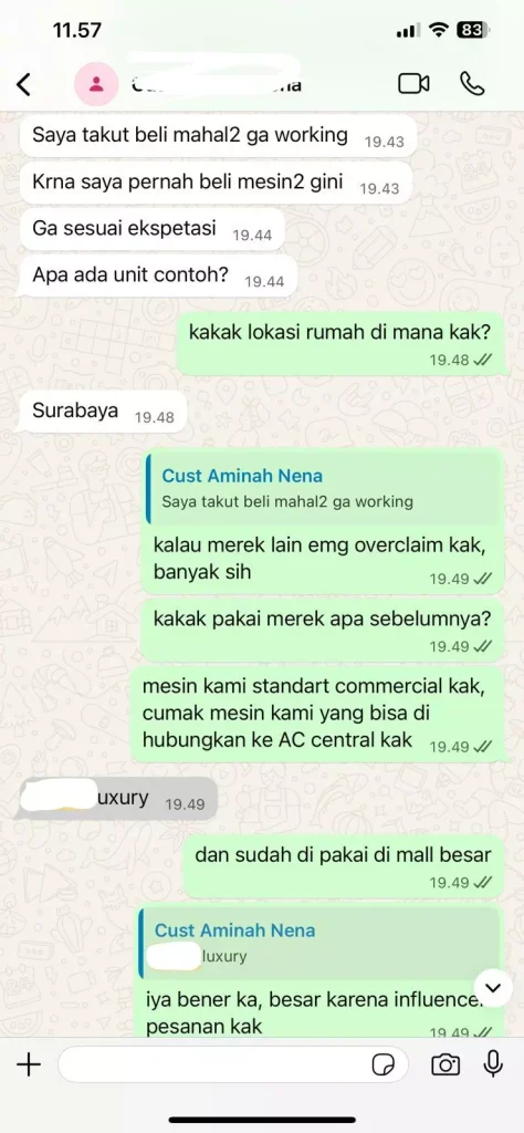 Vendor Pengharum Ruangan Kantor dan Hotel Bintang 5 1 Testimonial Customer